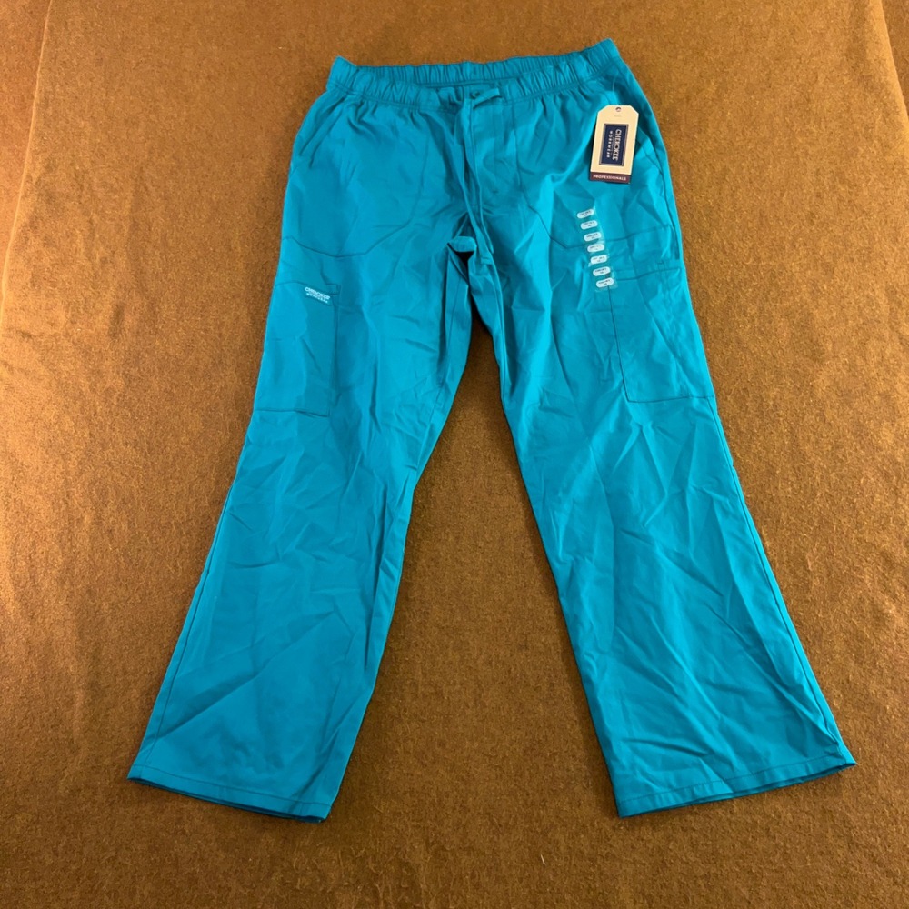 Cherokee Mens Medium Teal Blue Short Traditional Cargo Scrub Pants WW190S NWT